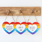 Pride Hanging Rainbow Heart Sign