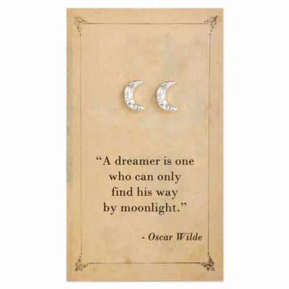 Literary Quotes Moon Post Earrings