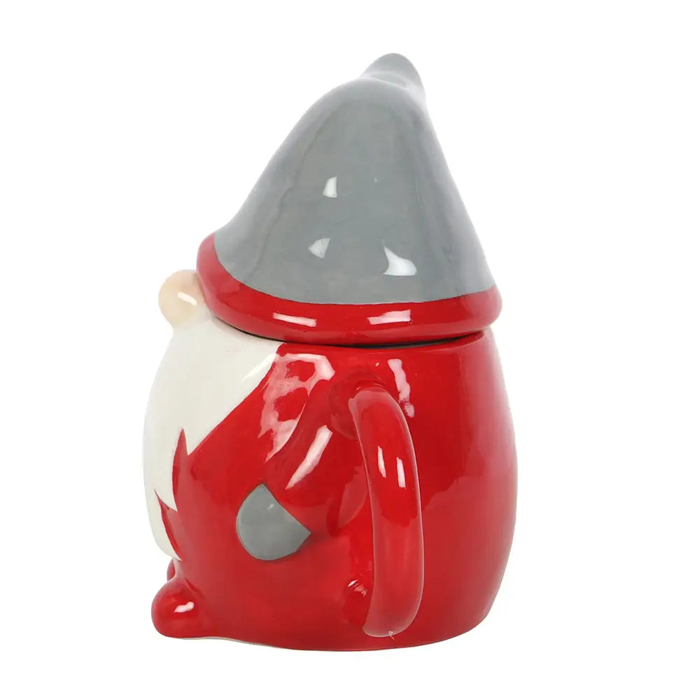 Red and Grey Christmas Gonk Lidded Mug