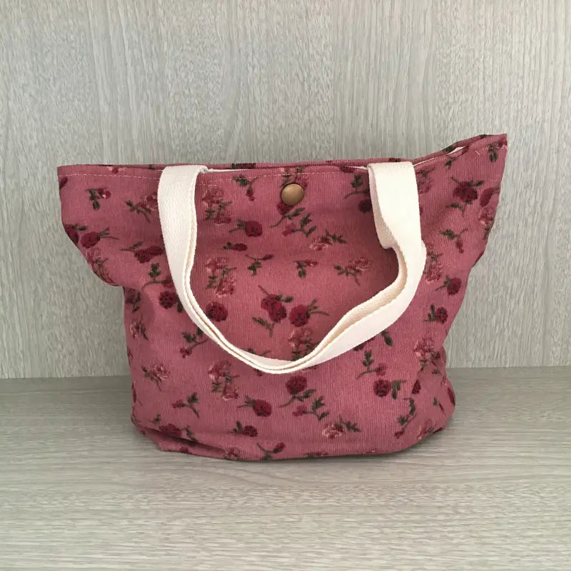 Floral Corduroy Handbag