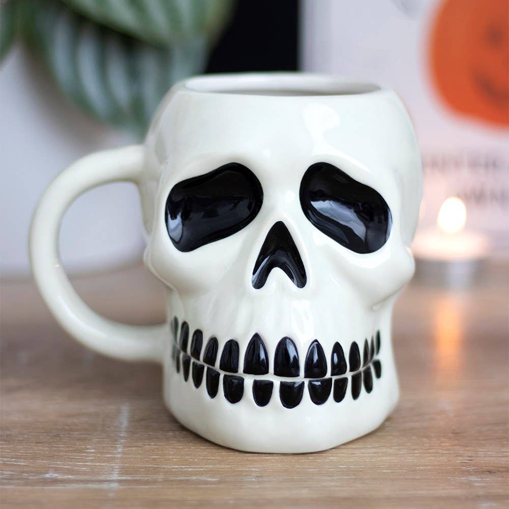 Ceramic Gothic Halloween Skull Mug