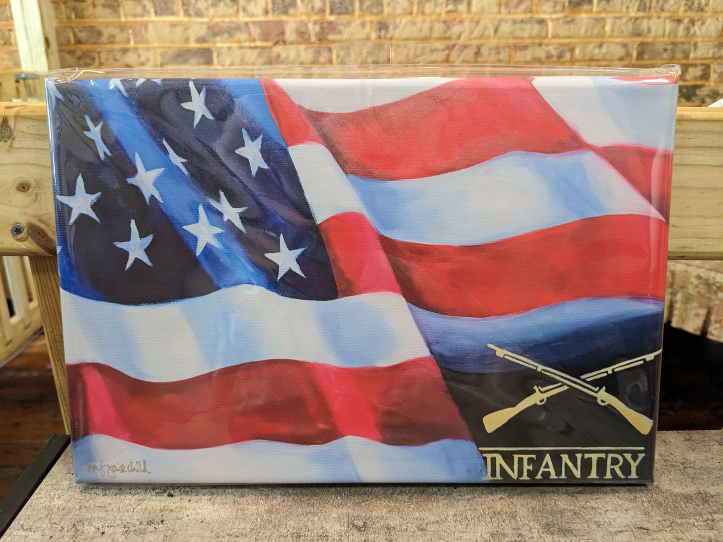 8"x12" Signed Canvas Print: Infantry