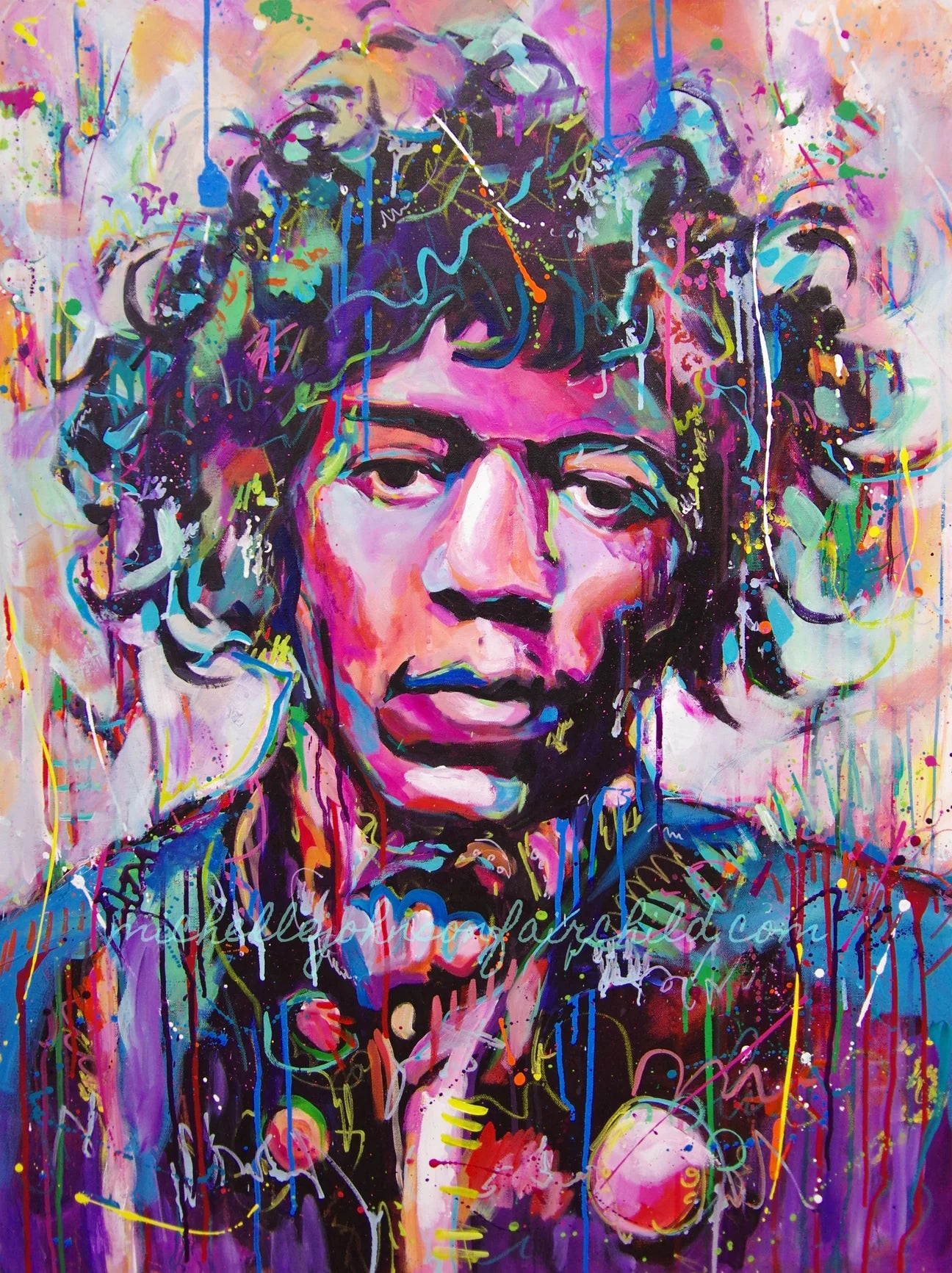 11"x14" Signed Print: Jimi Hendrix