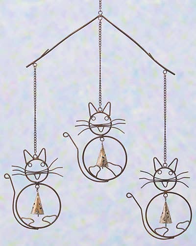 Flamed Cats w/Bells Wind Chime