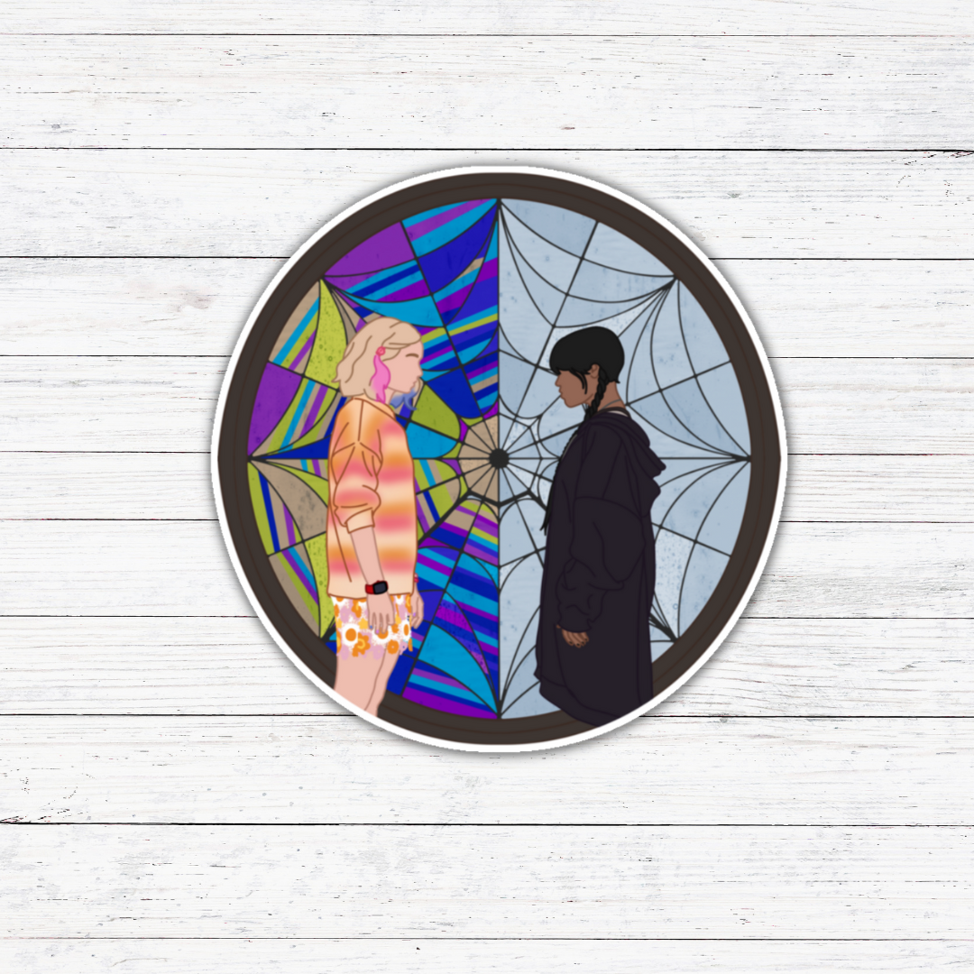 Stained Glass-Wednesday Addams Magnet