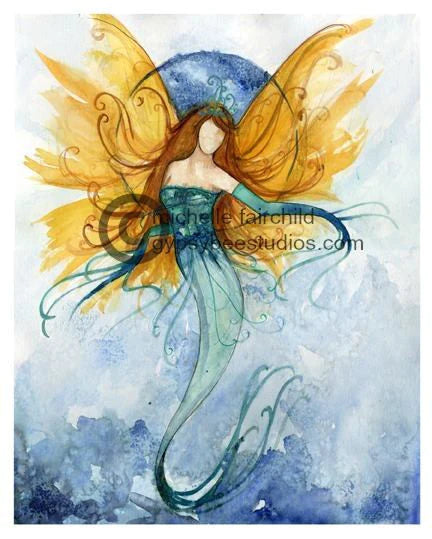 11"x14" Signed Print: Winged Mermaid